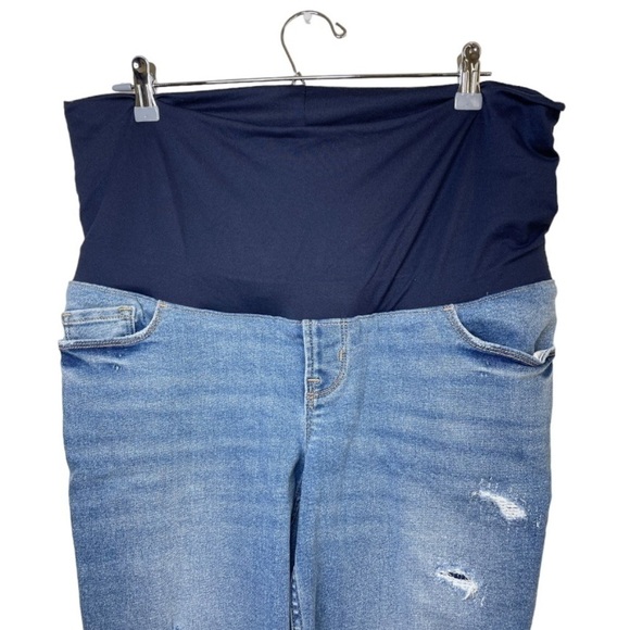OLD NAVY Full Panel Distressed Maternity Jeans Size 10 LONG - Picture 4 of 9